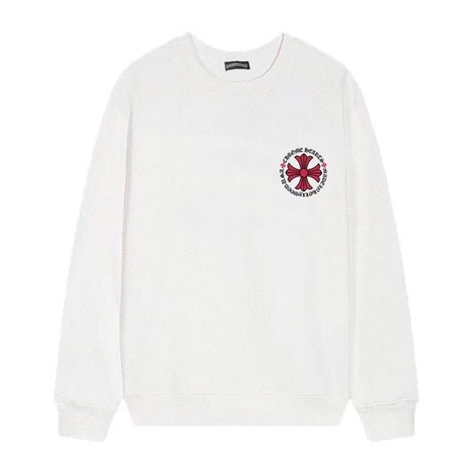 Chrome Hearts Pink Cross Circle Sweatshirt – White