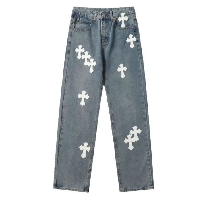 Chrome Hearts Crucifix Cross Patch Jeans