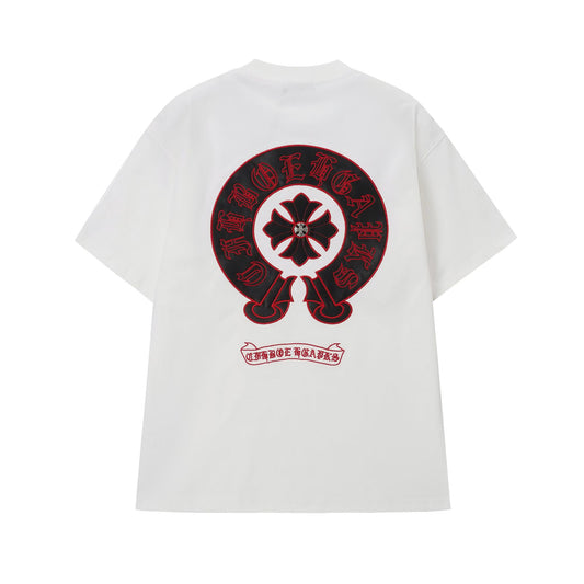 Chrome Hearts White Horseshoe Cross Logo T-Shirt