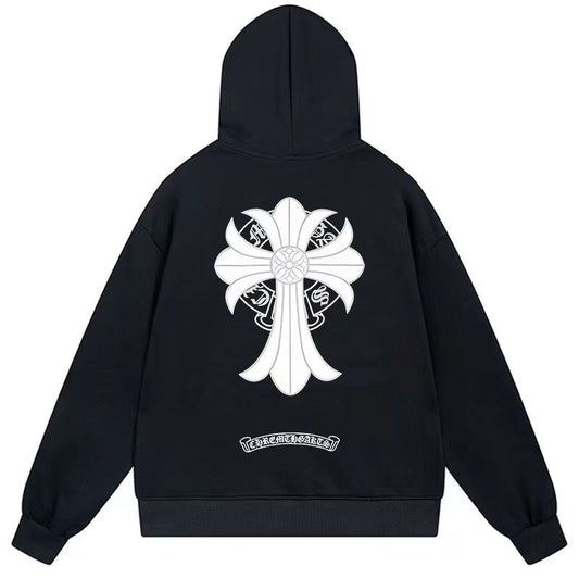 Chrome Hearts Floral Cross Hoodie Black
