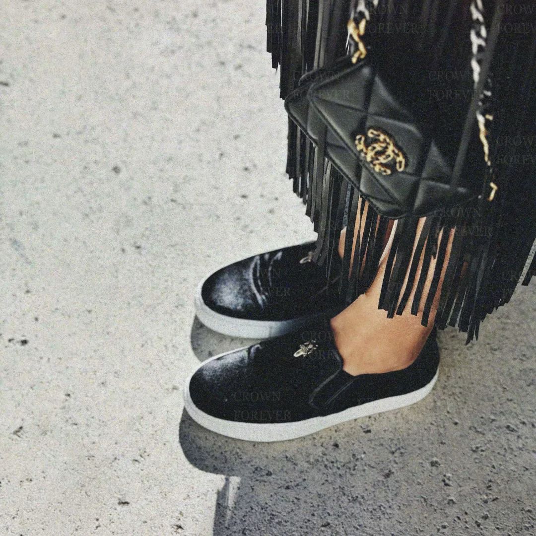 Chrome Hearts Dagger Slip On Horse Hair Shoe