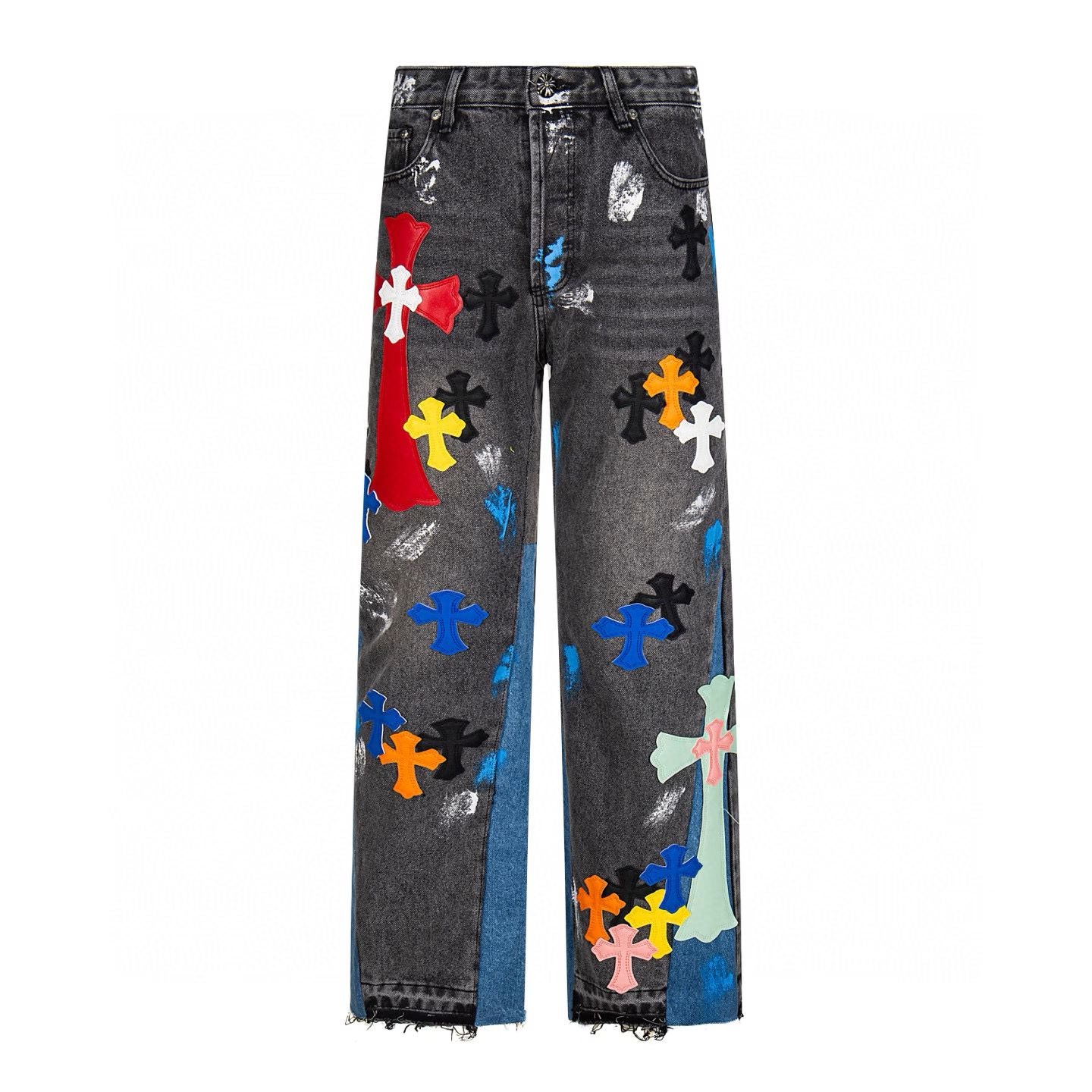 Chrome Hearts Color Cross Patch Jeans