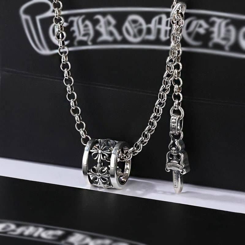 Chrome Hearts Cemetery Spinner Cross Necklace