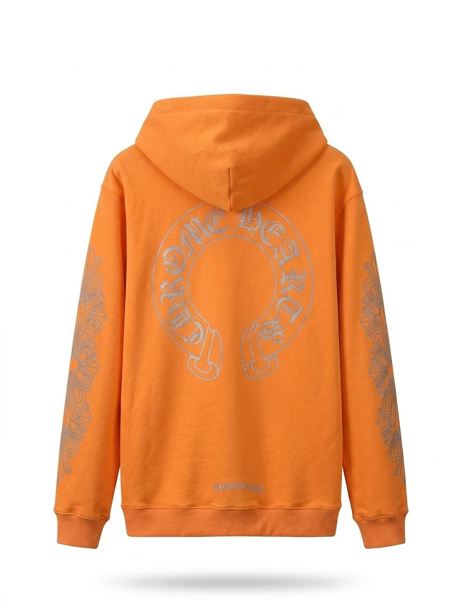 Orange Chrome Heart Hoodie