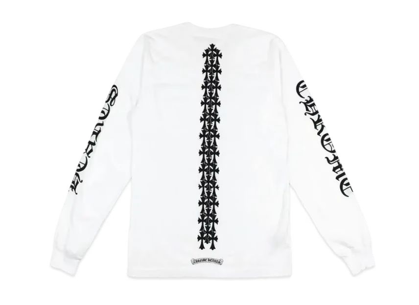 White Chrome Heart Long Sleeve