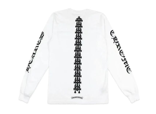 White Chrome Heart Long Sleeve