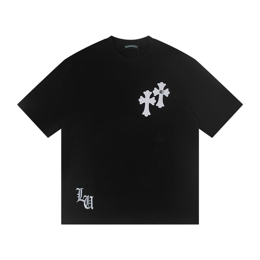 Chrome Hearts Triple Cross Patch Black T-Shirt