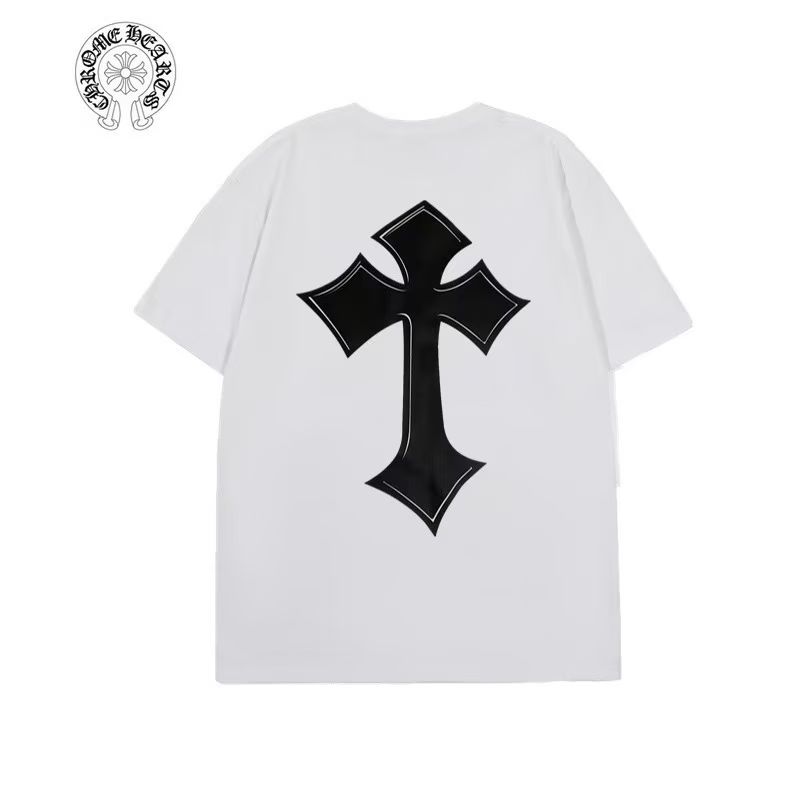 Chrome Hearts White Black Cross Graphic Tee