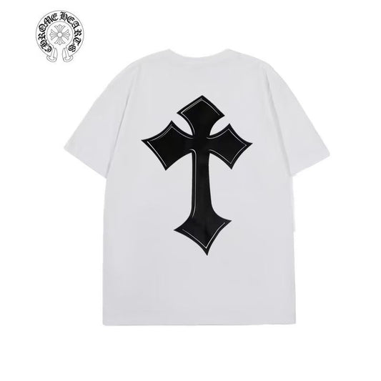 Chrome Hearts White Black Cross Graphic Tee