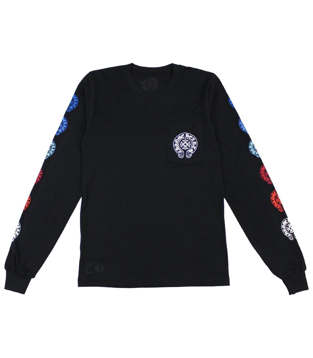 Chrome Hearts Multi Color Horseshoe Long Sleeve T-Shirt