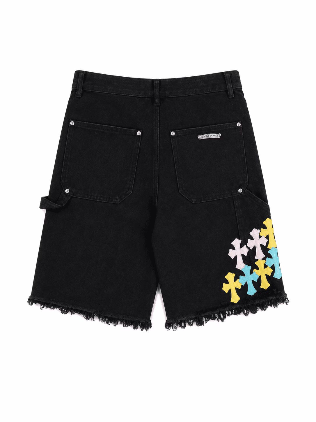 Chrome Hearts Multi Cross Black Denim Shorts