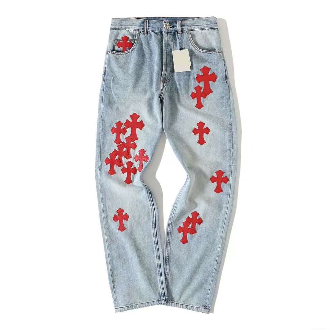 Chrome Hearts Red Patch Jeans
