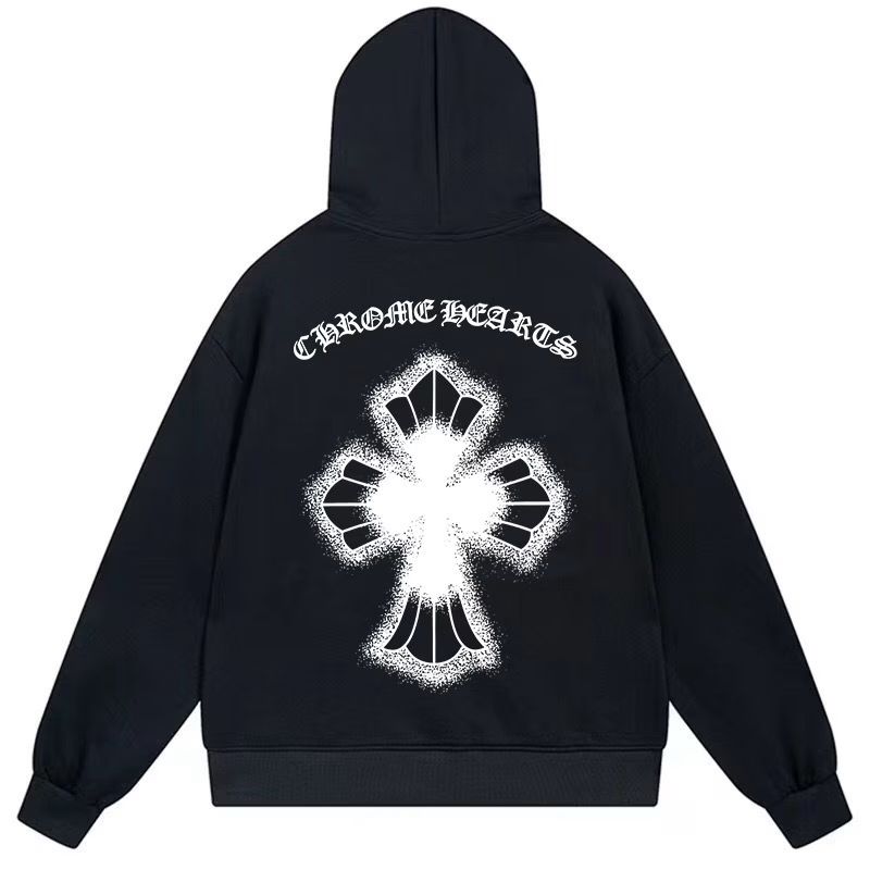Chrome Hearts Clover Cross Hoodie Black