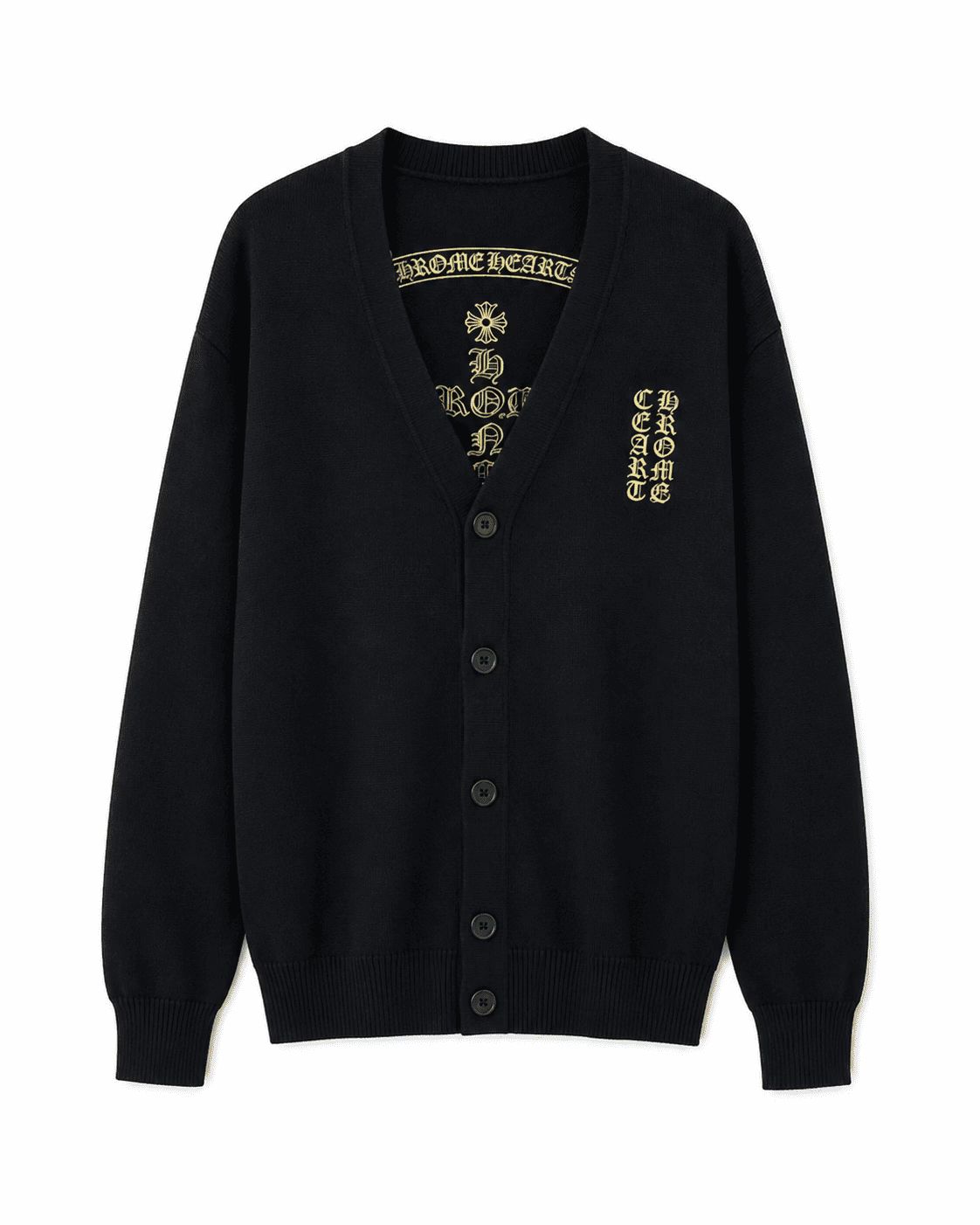 Chrome Hearts Black Logo Knit Cardigan
