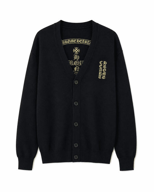Chrome Hearts Black Logo Knit Cardigan