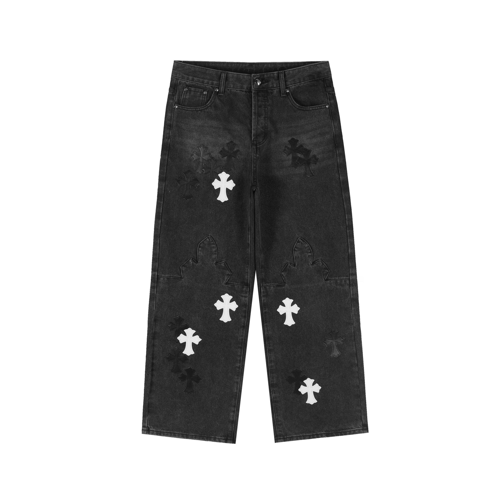 Chrome Hearts Black Cemetery Cross Jeans