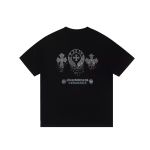 Chrome Hearts Black Blue Crystal Cross Logo Tee