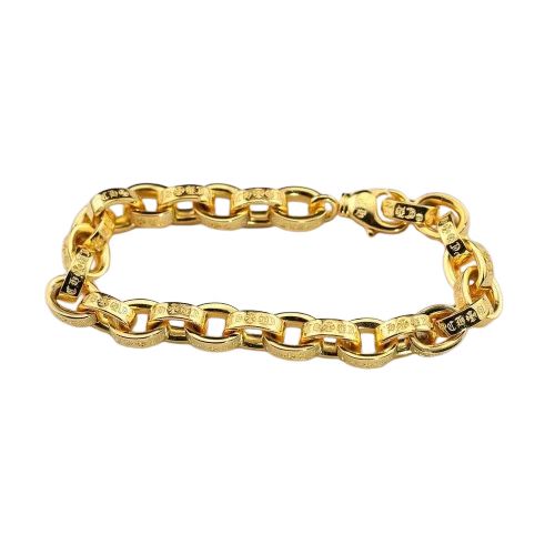 Chrome Hearts Gold Engraved Link Bracelet