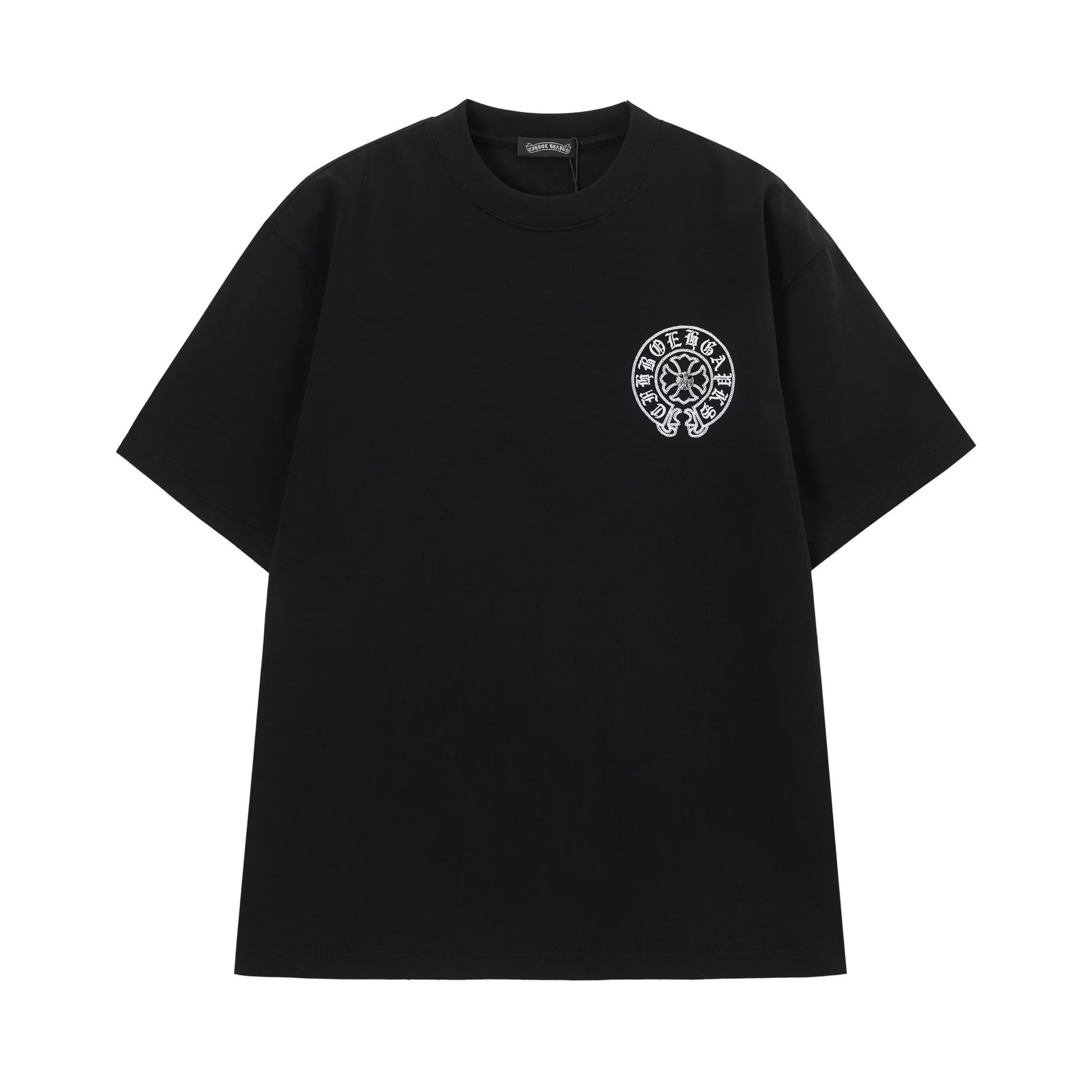 Chrome Hearts Black Gothic Circle Cross T-Shirt