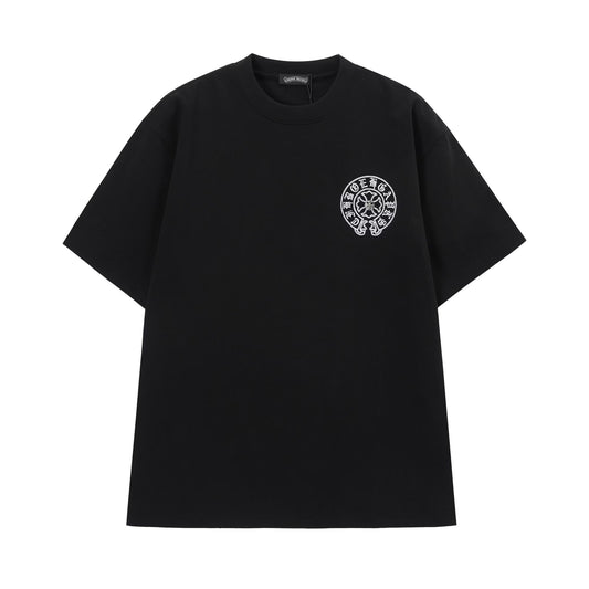Chrome Hearts Black Gothic Circle Cross T-Shirt