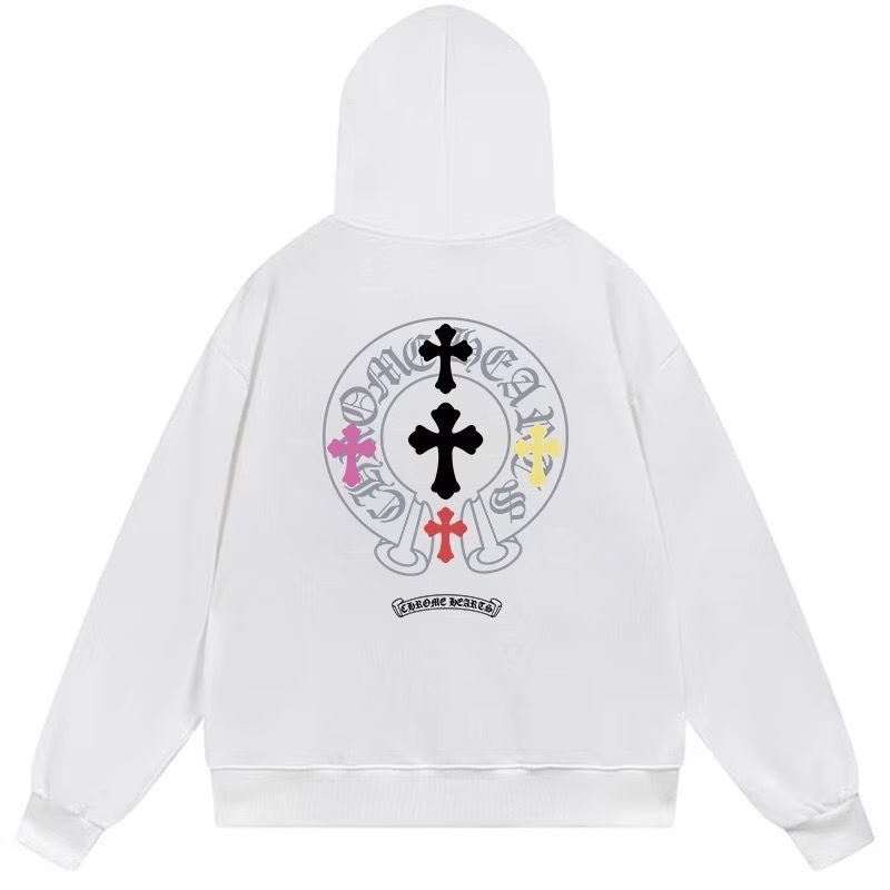 Chrome Hearts White Multi Cross Cemetery Pullover Hoodie
