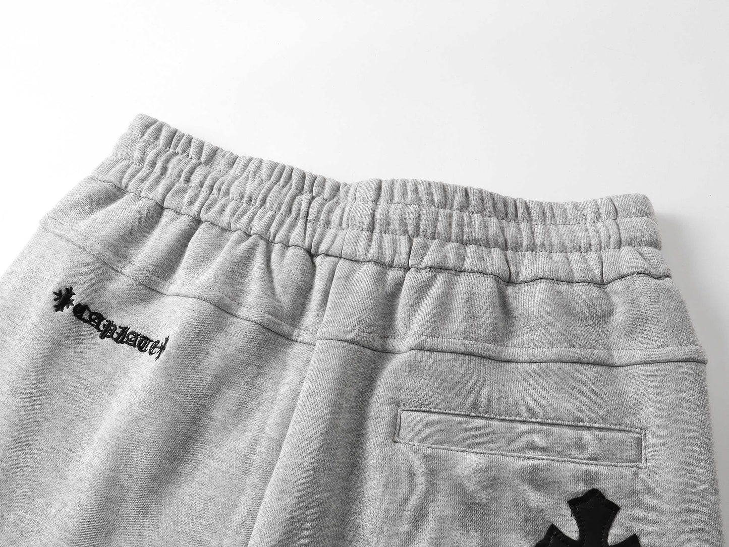 Chrome Hearts Grey Black Cross Patch Sweat Shorts
