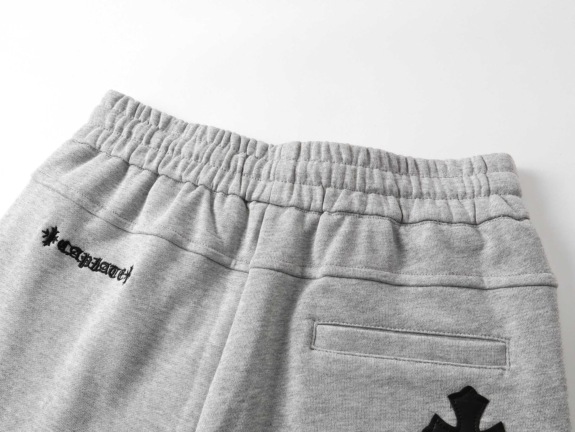 Chrome Hearts Grey Black Cross Patch Sweat Shorts