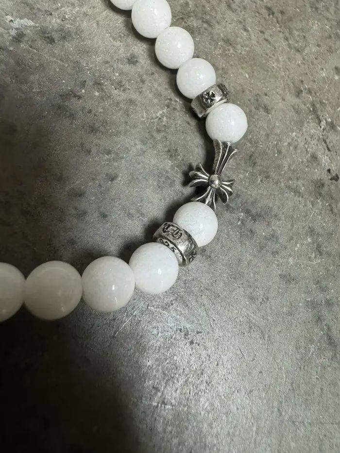 Chrome Hearts Cemetery White Beaded Bracelet