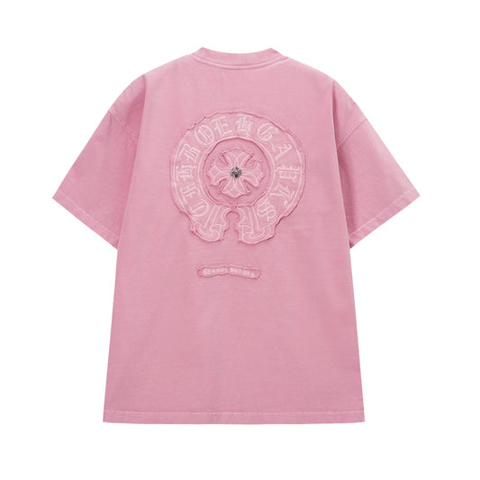 Chrome Hearts Pink Monochrome Horseshoe T-Shirt