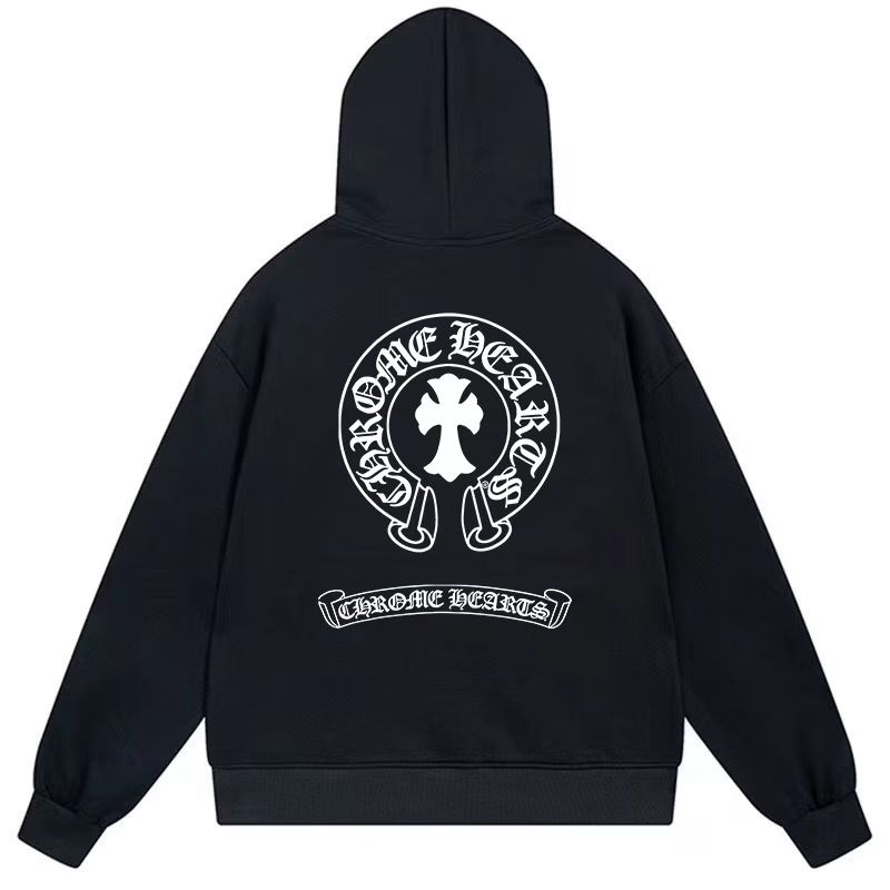 Chrome Hearts Horseshoe Cross Logo Black Hoodie