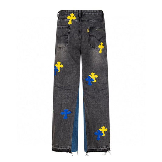 Chrome Hearts Color Cross Patch Jeans