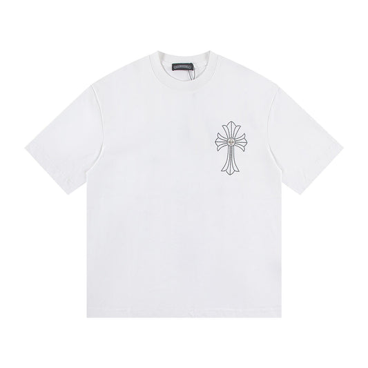 Chrome Hearts Crystal Multi Cross White T-Shirt