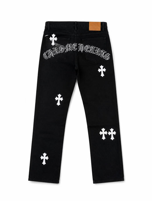 Chrome Hearts Black White Label Jeans