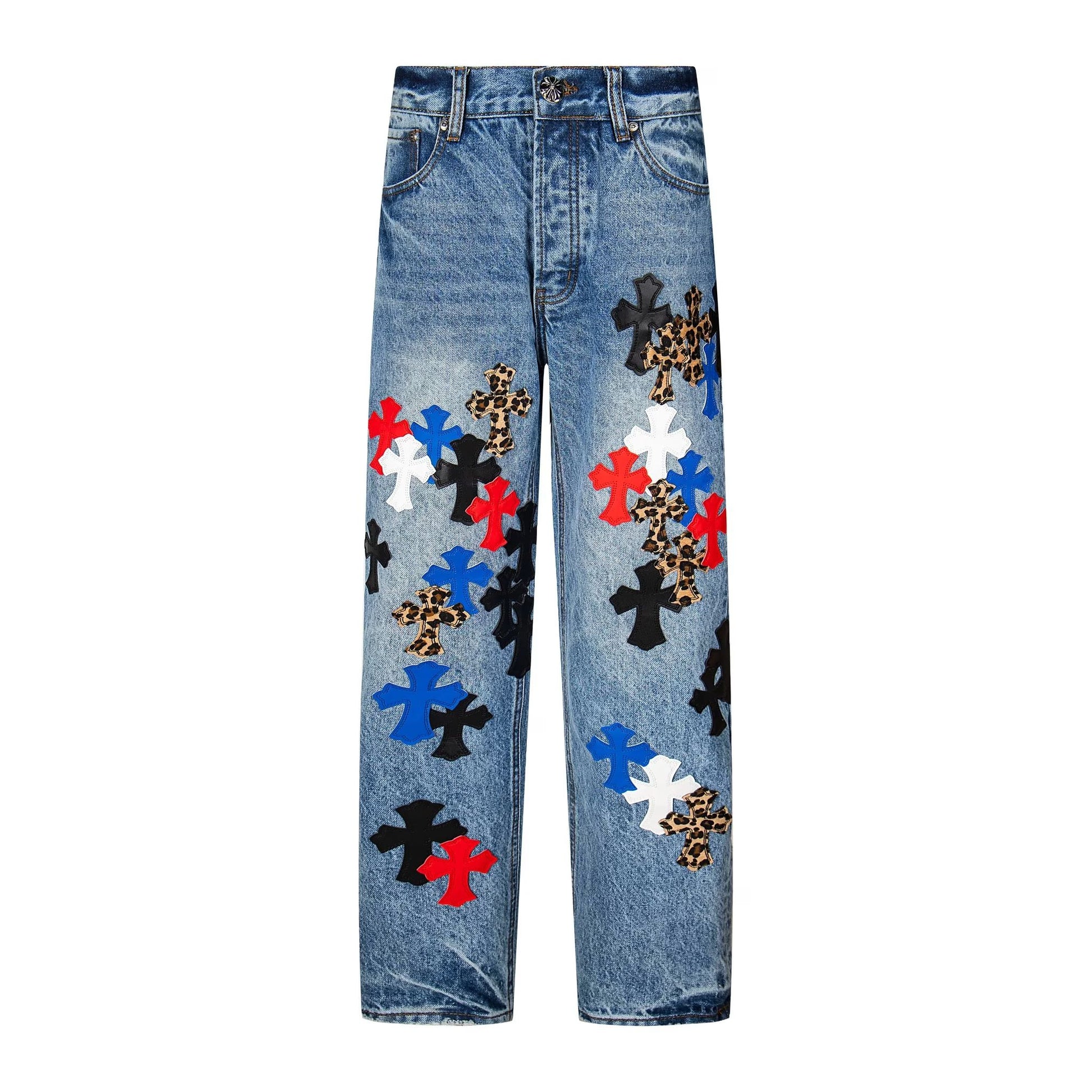 Firmranch Leather Leopard Cross Pants