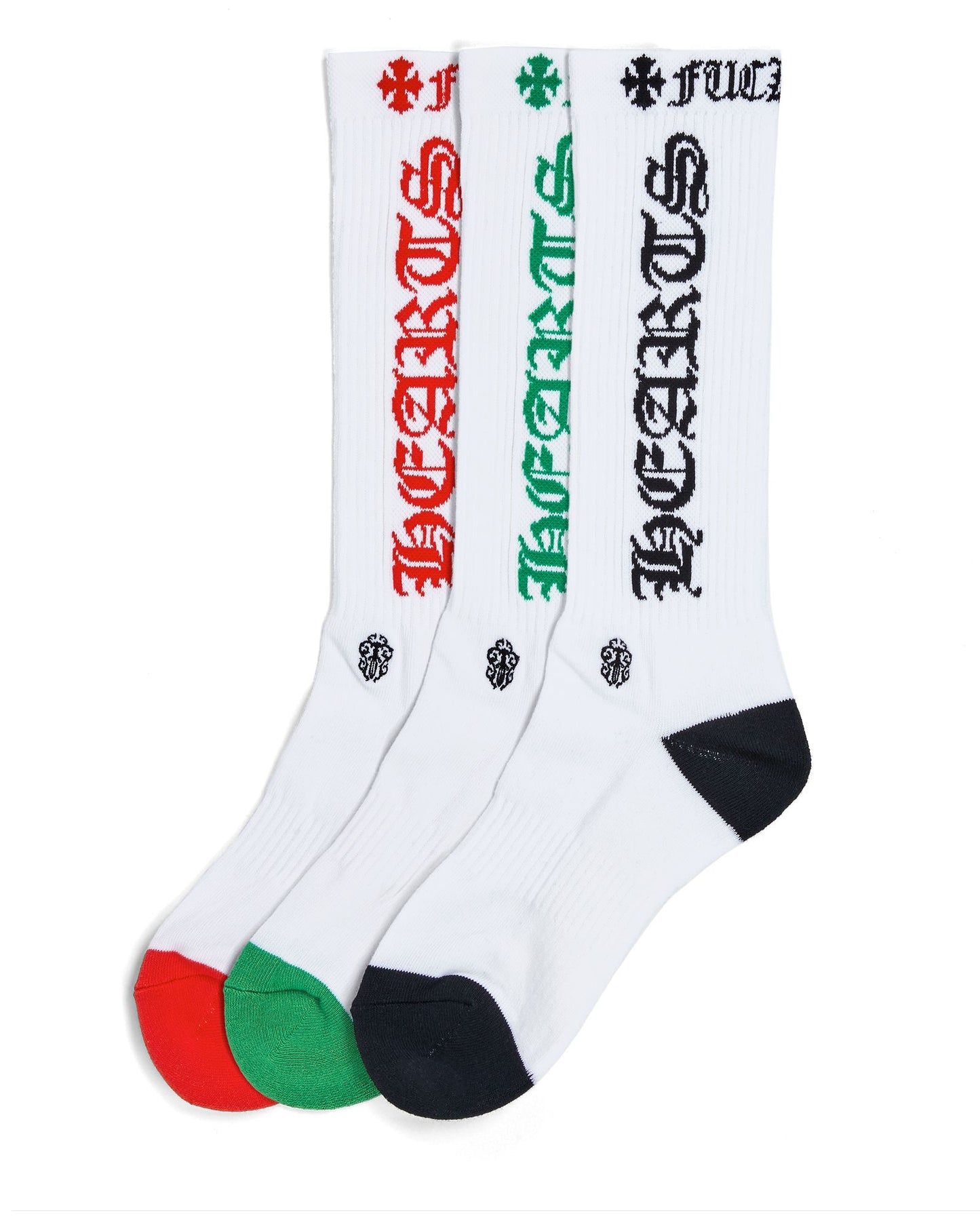 Chrome Hearts Red, Green & Black Socks