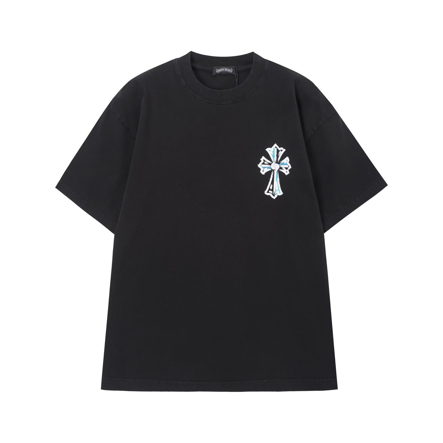 Chrome Hearts Blue Triple Cross Graffiti T-Shirt Black