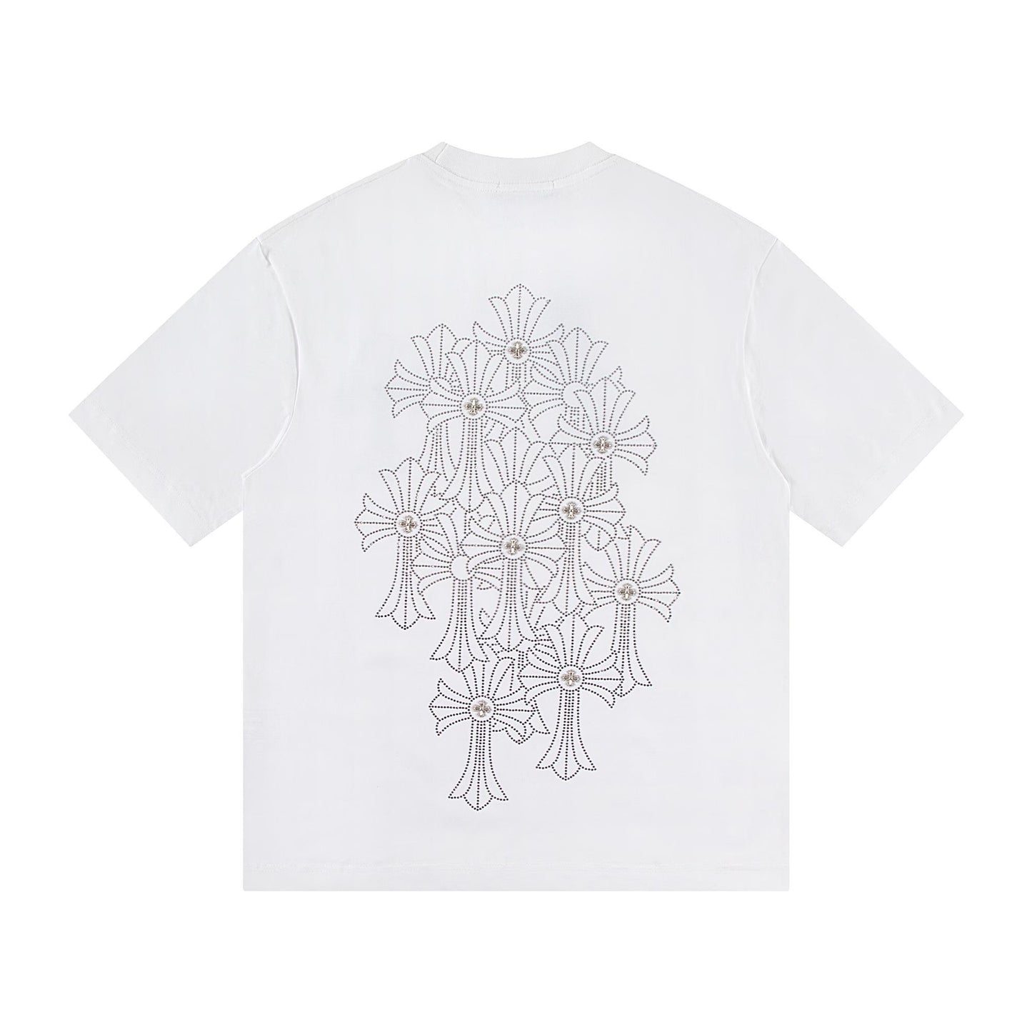 Chrome Hearts Crystal Multi Cross White T-Shirt