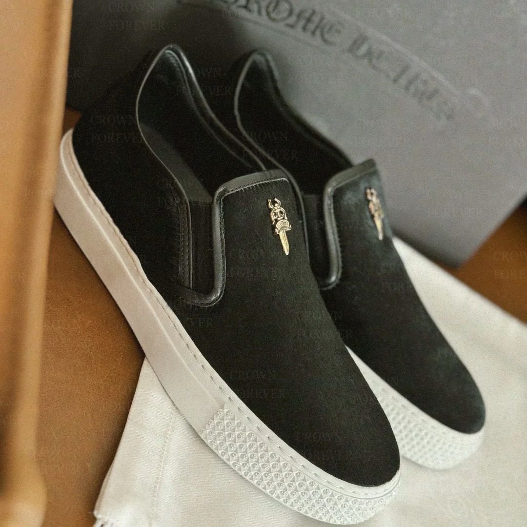 Chrome Hearts Dagger Slip On Horse Hair Shoe