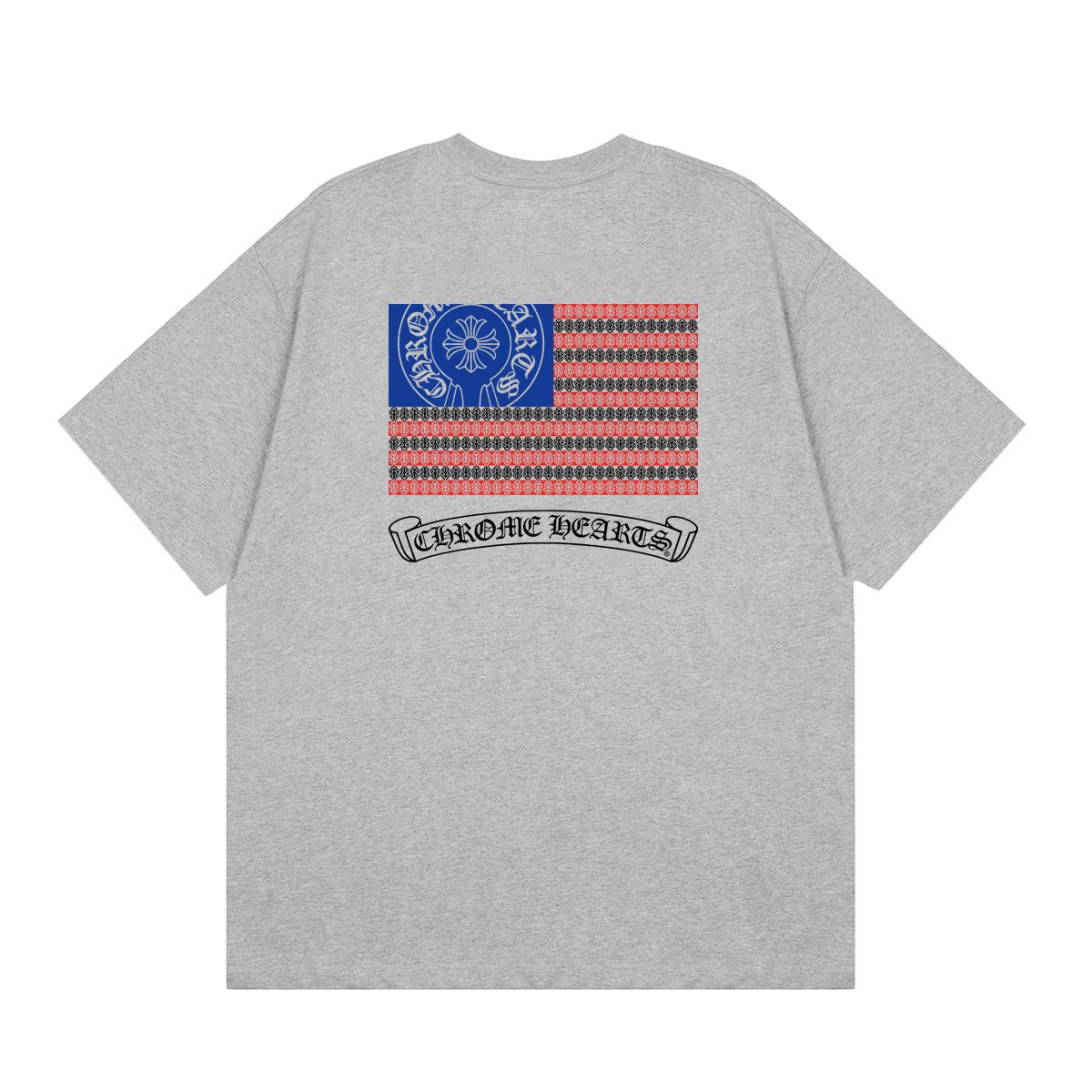 Chrome Heart American Flag T-Shirt in Grey