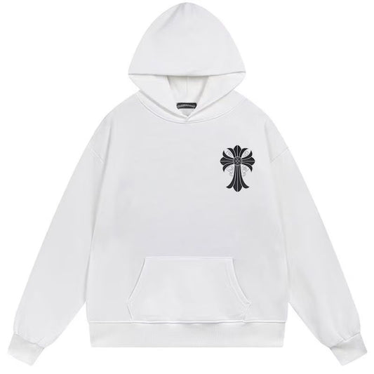 Chrome Hearts Floral Cross Hoodie White