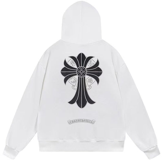 Chrome Hearts Floral Cross Hoodie White