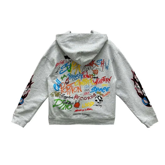 Chrome Hearts Hearts Matty Boy Brain Hoodie Grey