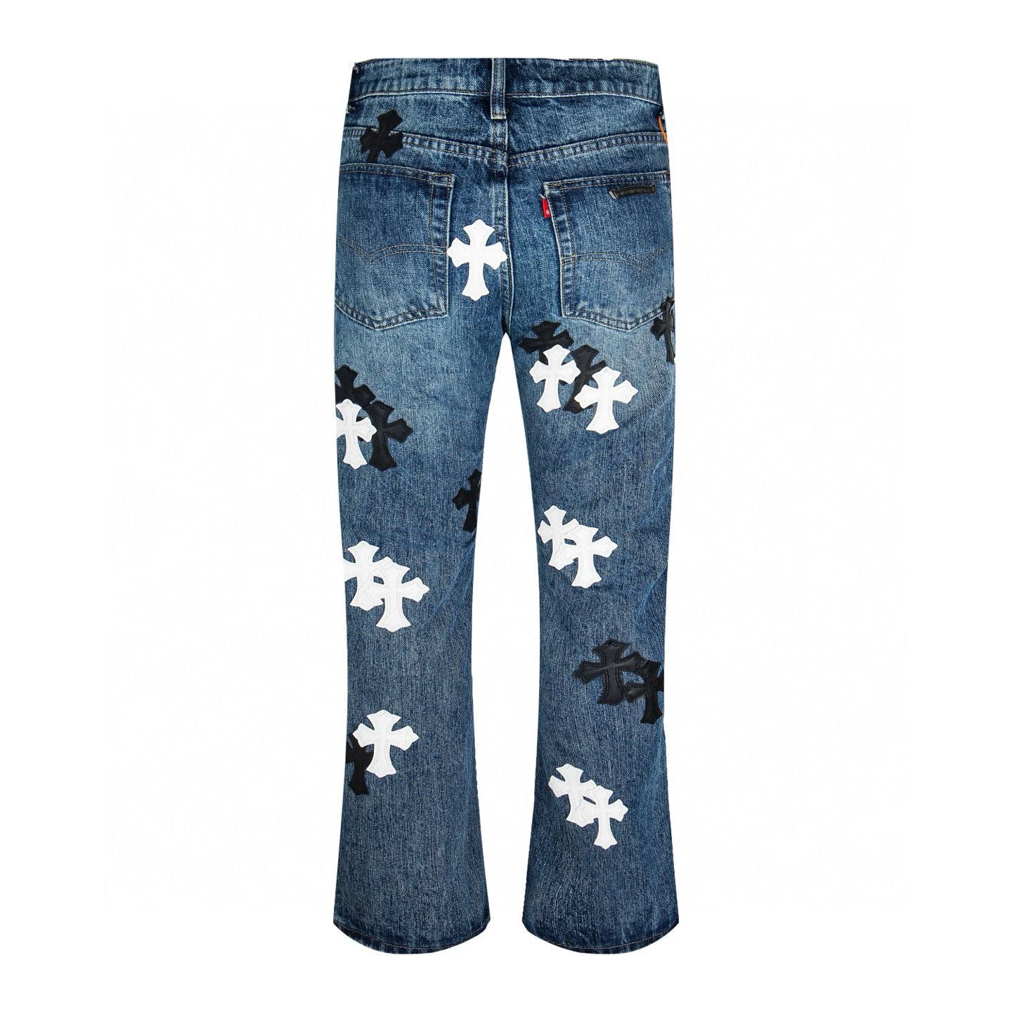 Chrome Hearts Cross Patch Blue Flare Jeans