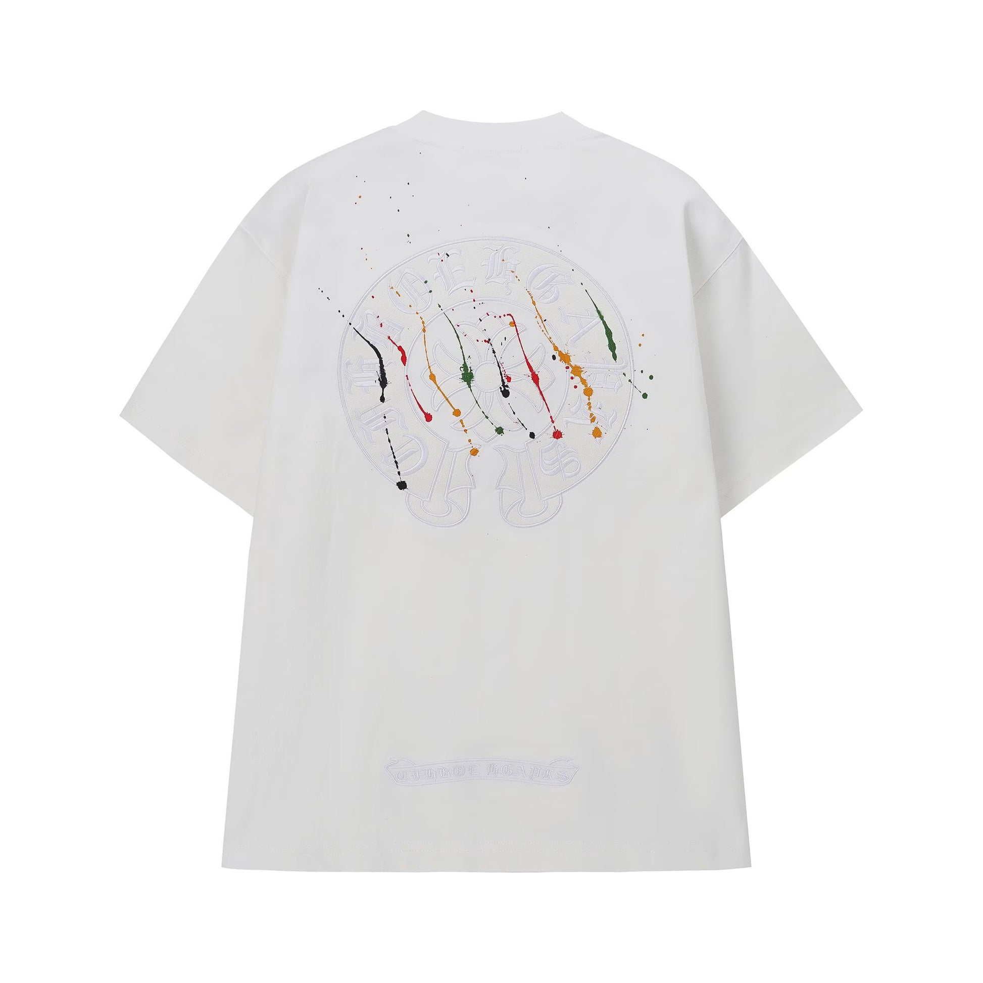 Chrome Hearts White Paint Drip Cross T-Shirt