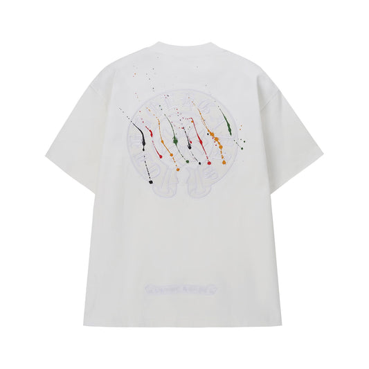 Chrome Hearts White Paint Drip Cross T-Shirt