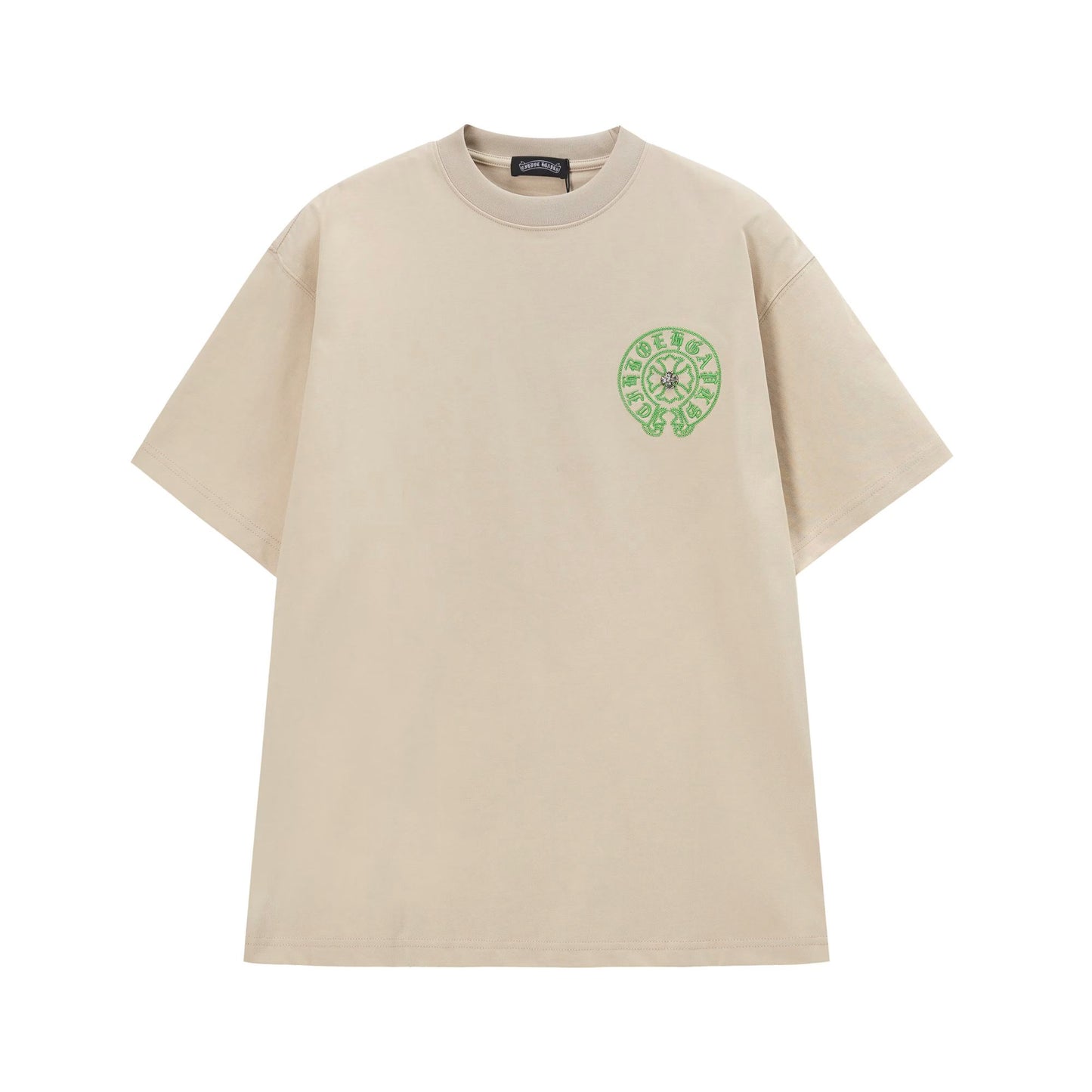 Chrome Hearts Cream Green Gothic Circle T-Shirt