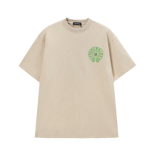 Chrome Hearts Cream Green Gothic Circle T-Shirt