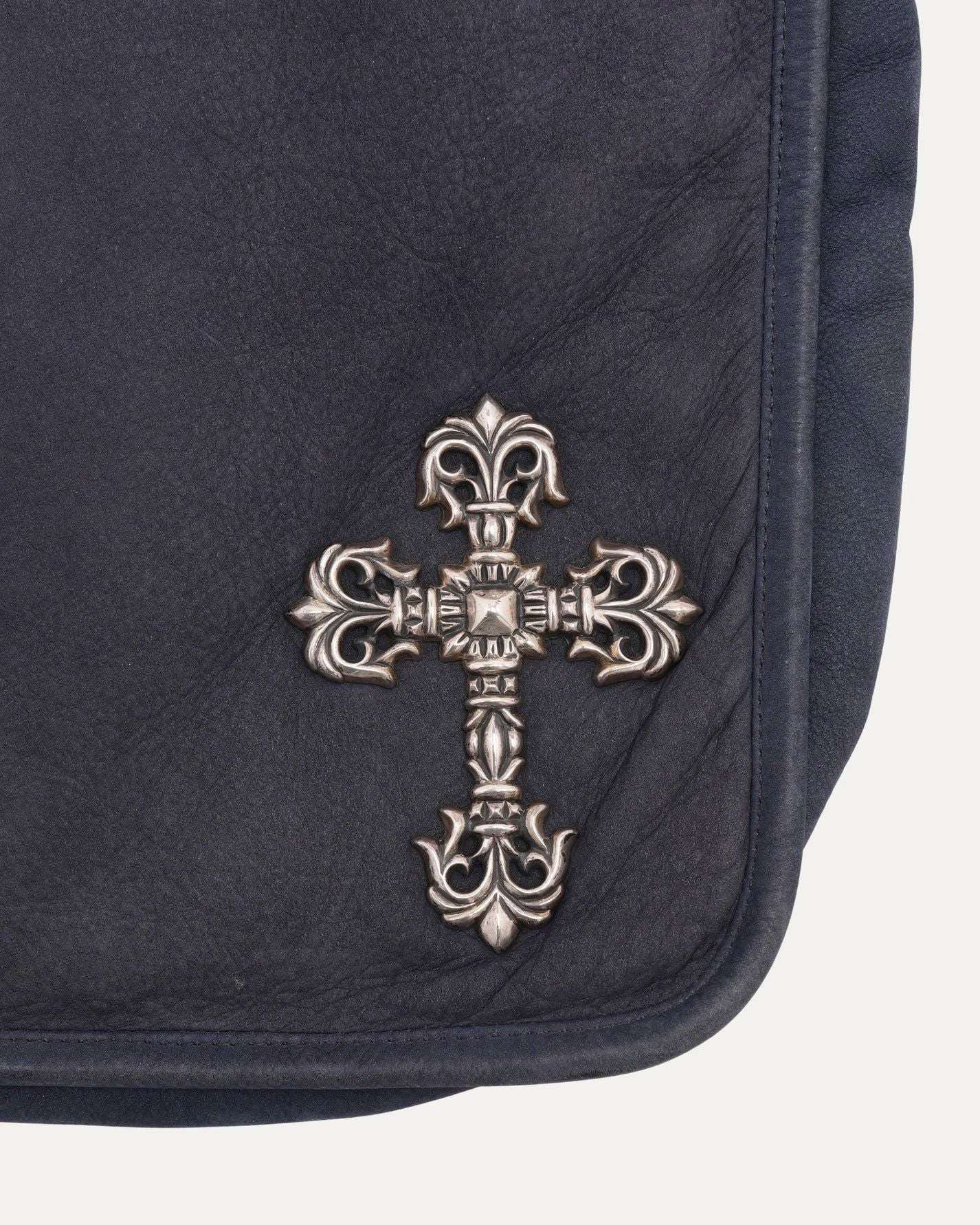 Chrome Hearts Filigree Cross Embellished Leather Messenger Bag