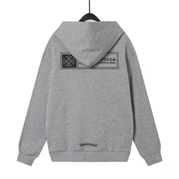 Chrome Hearts Grey Cross Floral Zip-up Hoodie