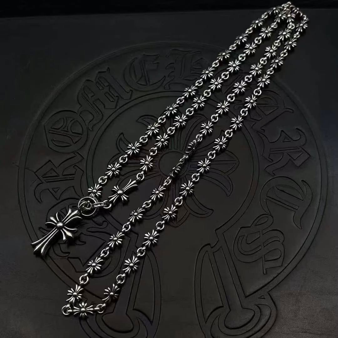 Chrome Hearts Floral Cross Link Necklace
